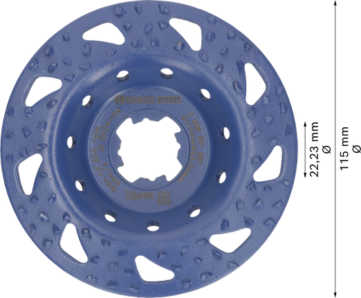 Bosch EXPERT Multi Material coarse slanted grinding head.