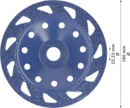 Bosch EXPERT Multi Material Carbide Grinding Head medium slanted 180 mm.