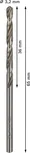 Bosch PRO Metal HSS-G 3.2 mm twist drill bit.