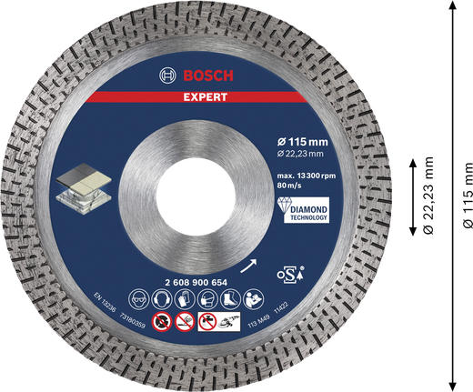 Bosch EXPERT HardCeramic diamond cutting disc 115 mm.