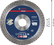 Bosch EXPERT HardCeramic diamond cutting disc 125 mm.