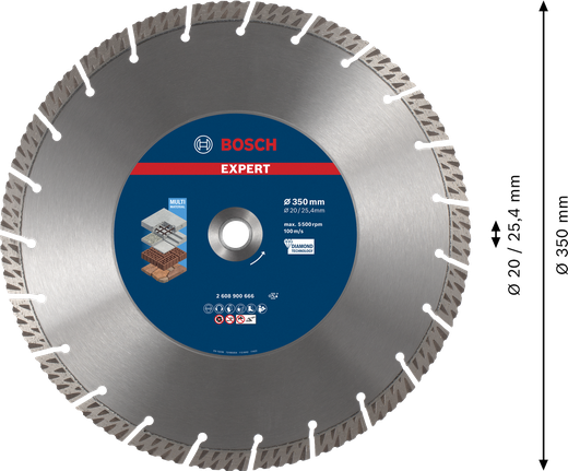 Bosch EXPERT MultiMaterial diamond cutting disc 350mm.