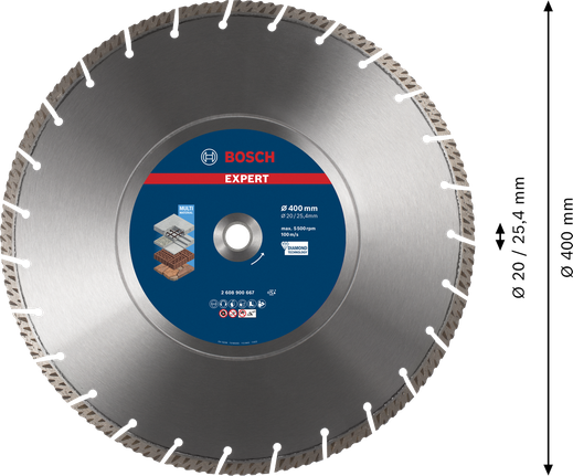 Bosch EXPERT MultiMaterial Diamond Cutting Disc 400mm.