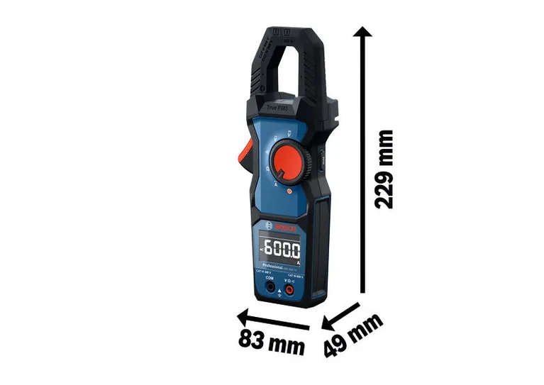 Bosch GMC 600-15 clamp meter with digital display.