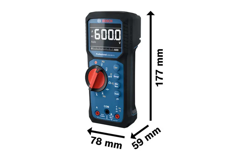 Bosch GDM 600-15 digital multimeter with large display.