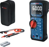 Bosch GDM 600-15 digital multimeter with probes and case.
