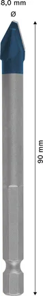Bosch EXPERT HEX-9 Hard Ceramic Drill Bit 8 x 90 mm.