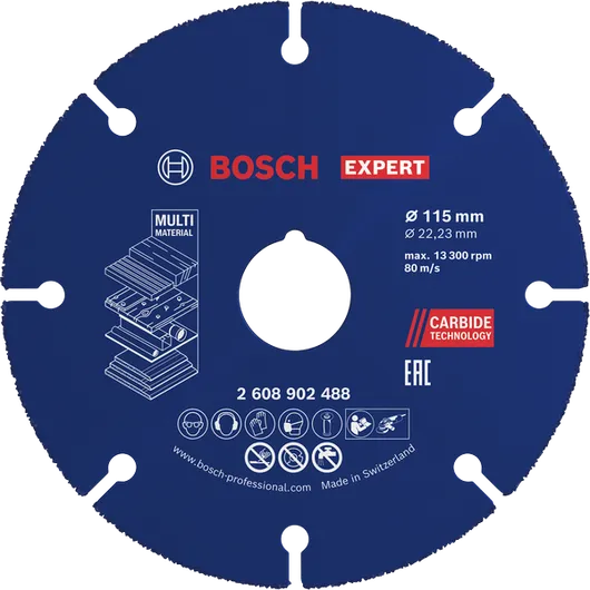 Bosch EXPERT Multi Material carbide cutting disc 115 mm.