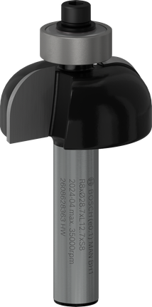 Bosch PRO Router Bit Cove R 8 with 8 mm shank.