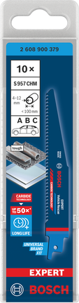 Bosch EXPERT S 957 CHM carbide reciprocating saw blade pack.