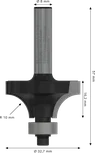 Bosch PRO Router Bit Rounding Over R10 with 8 mm shank.