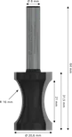 Bosch PRO Router Bit Staff Bead R16 with 8 mm shank.