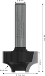 Bosch PRO Router Bit Ovolo R 6.3 shank 8 mm for edge shaping.
