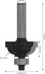 Bosch PRO Router Bit Classical Cove R 6.3 shank 8 mm.
