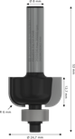 Bosch PRO Router Bit Cove R 6 with 8 mm shank.