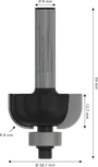 Bosch PRO Router Bit Cove R8 shank 8 mm for precise edge shaping.