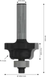 Bosch PRO Router Bit Roman Ogee R 4 shank 8 mm.