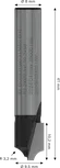 Bosch PRO Router Bit Beading R 3.2 x 9.5 mm, shank 8 mm.