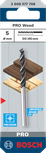 Bosch PRO Wood Brad Point Drill Bit 5 mm for precise wood drilling.
