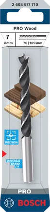 Bosch PRO Wood Brad Point Drill Bit 7 mm for precise wood drilling.