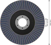 Bosch X451 Flap Disc 115 mm G40 for fast metal grinding.