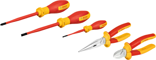 Bosch VDE Hand Tools Mixed Set 5 pcs for electrical work.