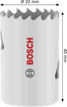 Bosch Multi Material Threaded Hole Saw 32 x 40 mm.