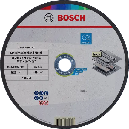Bosch stainless steel and metal cutting disc 230 mm.