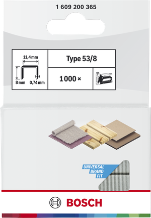 Bosch Fine Wire Staples Type 53/8 for universal staplers.