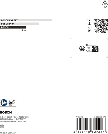 Bosch sanding pad medium-hard 125 mm with 8 holes.