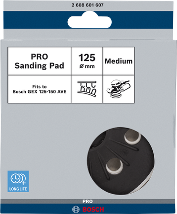 Bosch PRO Sanding Pad medium-hard 125 mm for GEX 125-150 AVE.