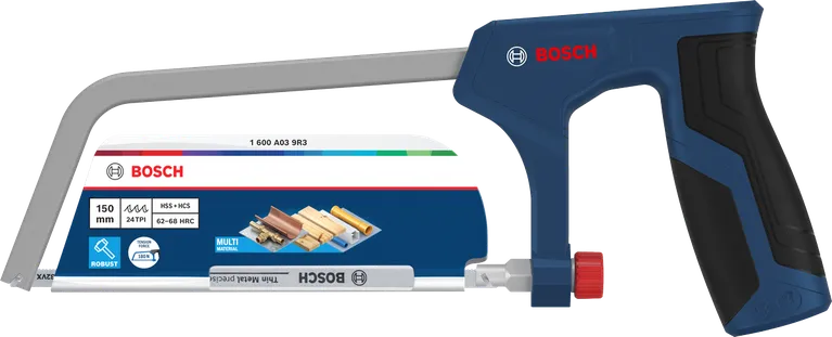Bosch hacksaw 150 mm with bi-metal 24 TPI blade.