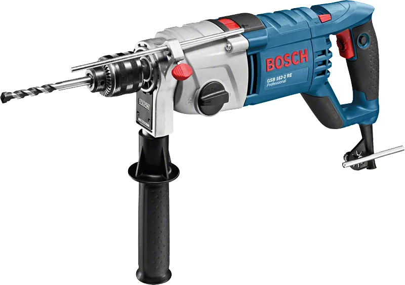 Bosch GSB 162-2 RE impact drill with side handle.