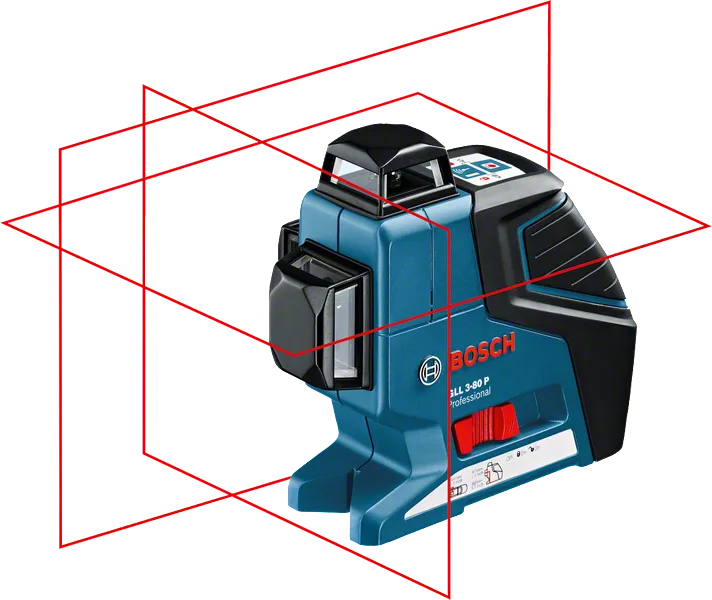 Bosch laser level projecting lines.