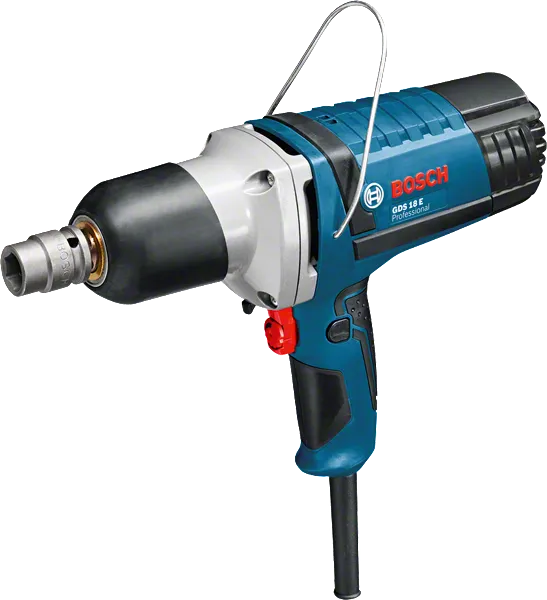 Bosch GDS 18 E impact wrench with 1/2 inch square bit holder.