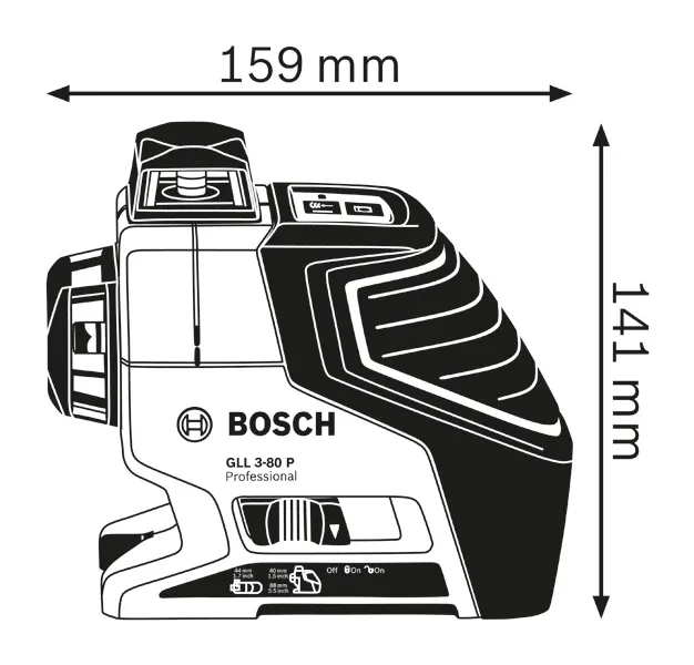 Line laser dimensions.