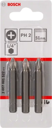 Μύτες κατσαβιδιού Bosch PH2 51mm εξαιρετικά σκληρές.