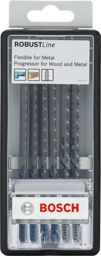 Σετ λεπίδων σέγας Robust Line 6 τεμαχίων Bosch για μέταλλο και ξύλο.