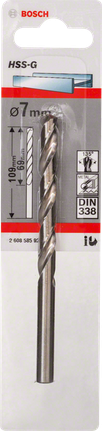 Τρυπάνι μετάλλου Bosch HSS-G 7mm DIN 338.