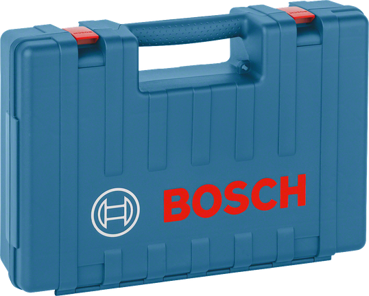 Πλαστική θήκη εργαλείων Bosch με λαβή και κόκκινα μάνδαλα.
