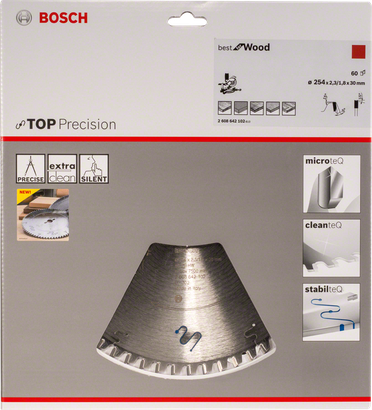 Λάμα πριονιού Bosch Top Precision Best for Wood 254×2,3/1,8×30 mm.
