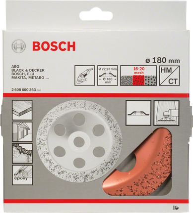 Κεφαλή λείανσης καρβιδίου βολφραμίου Bosch 180 mm.