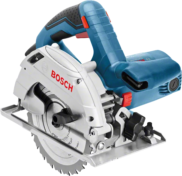 Ασύρματο κυκλικό πριόνι Bosch GKS 165 με εργονομική λαβή.