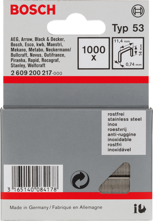 Συνδετήρες από ανοξείδωτο ατσάλι Bosch Typ 53.
