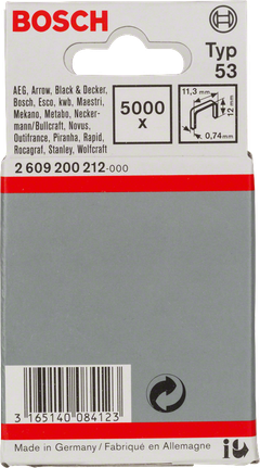 Συνδετήρες Bosch Typ 53 11,3mm 5000x.