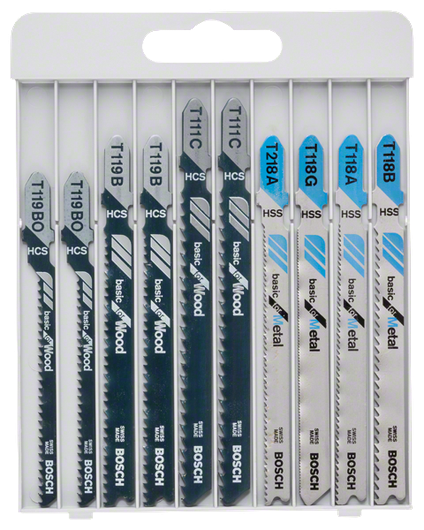 Σετ λεπίδων σέγας 10 τεμαχίων Bosch για ξύλο και μέταλλο.