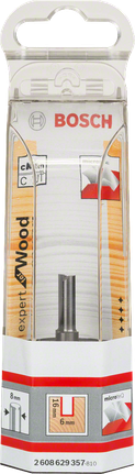 Ίσια φρέζα Bosch Expert for Wood σε συσκευασία.