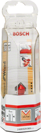 Bosch Expert για ξύλο, τρυπάνι με αυλάκι V 8 mm 12,7 mm 90°.