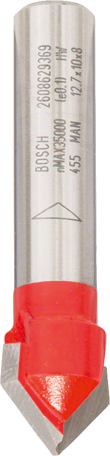 Bosch Expert για ξύλο, μύτη με αυλάκι V 90°, στέλεχος 8 mm.