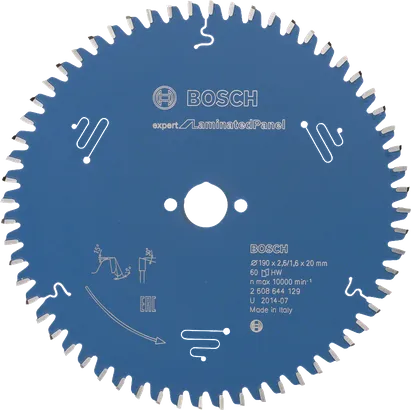 Λάμα κυκλικού πριονιού Bosch Expert για πλαστικοποιημένα πάνελ 190 mm.